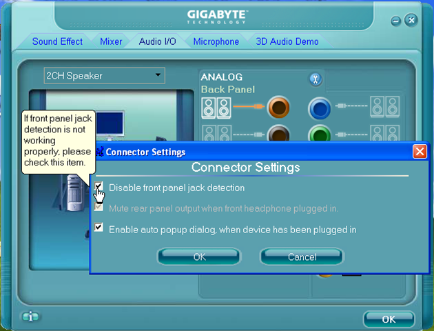 turn off gigabyte realtek hd audio manager popup